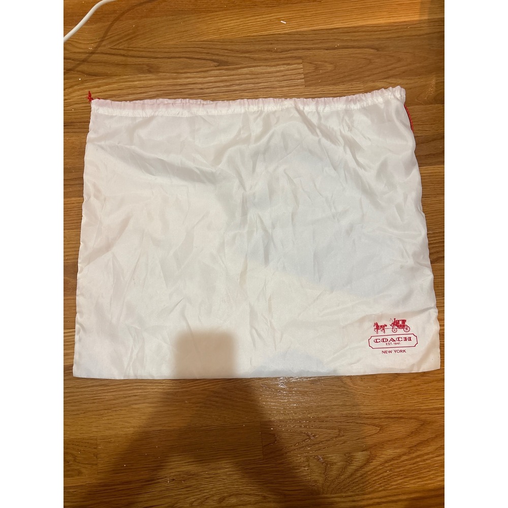 Coach White Red Horse Logo Drawstring Dust Bag 23x19 Large Handbag Cover